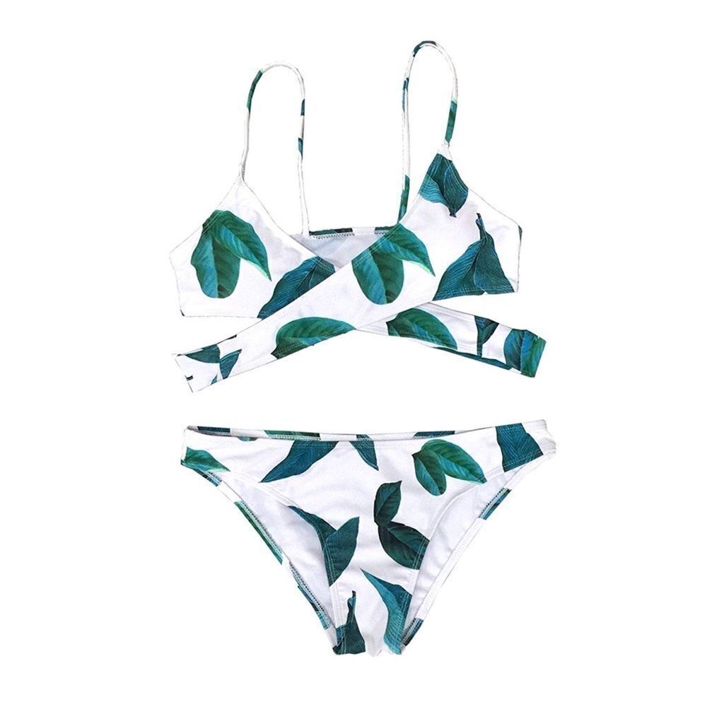 ✨HP✨Fresh Leaves Printing Cross Padding BikiniSet✨ - Picture 4 of 8